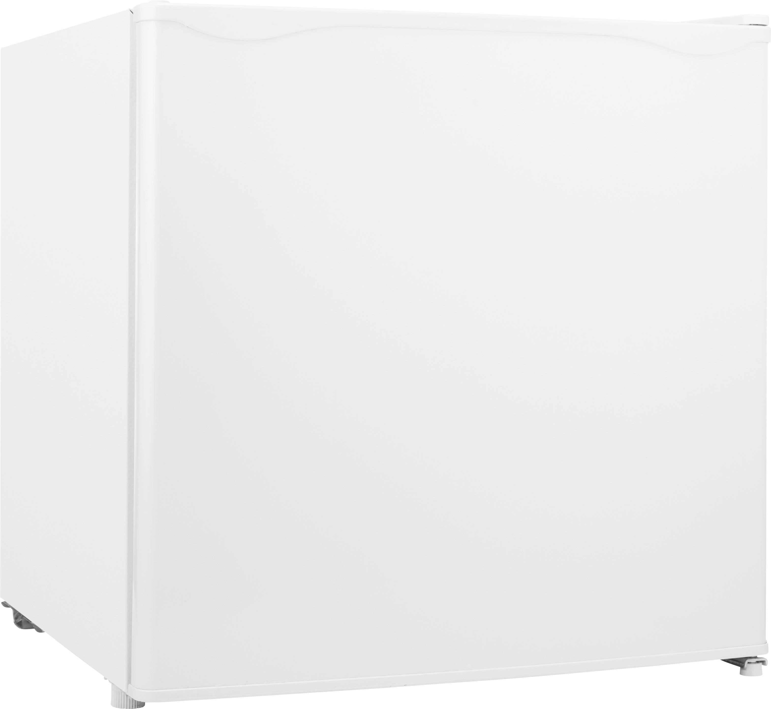 A small, white, cube-shaped refrigerator with a flat front, suitable for compact spaces such as dorm rooms or offices.