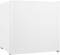 A small, white, cube-shaped refrigerator with a flat front, suitable for compact spaces such as dorm rooms or offices.