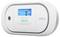 A carbon monoxide detector displaying '0 PPM' on a digital screen, indicating no carbon monoxide detected. The device includes test and power buttons.