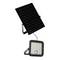 A solar-powered LED floodlight with an attached solar panel, designed for outdoor use, featuring multiple LED bulbs for bright illumination.