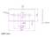 'Technical drawing of a rectangular component with four holes on one side and detailed measurements in millimeters indicated in pink.'