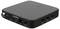 A black media streaming device showing various ports: HDMI, LAN, USB, and MicroSD, with a coax cable input on the left side.