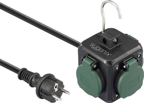 Sygonix SY-6903362 Socket cube Black, Green PG connector 1 pc(s)
