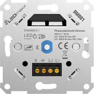 LEDmaxx DM001 Universal dimmer Suitable for light bulbs: Halogen lamp, LED bulb White