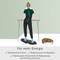 'A person stands dynamically on a balance board at a desk, promoting energy and reducing fatigue. A dog rests nearby.'