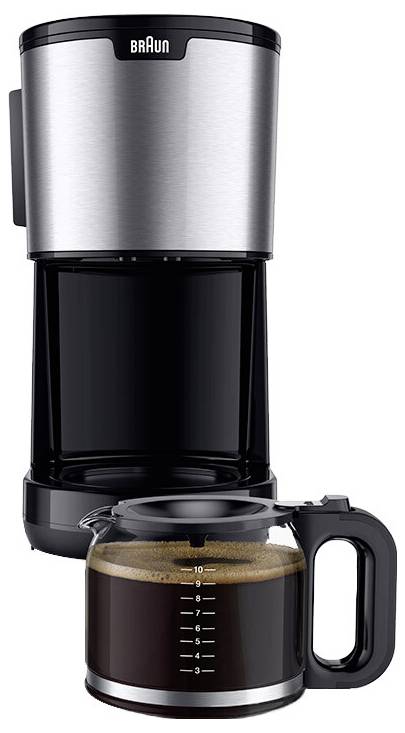 Braun KF 1500 BK Coffee maker Black, Stainless steel Cup volume=10 Glass jug-2
