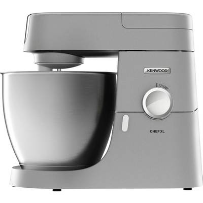 A silver stand mixer labeled 'Kenwood Chef XL' with a large mixing bowl and control dial on the side.