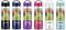 Six NutriBullet blenders in various colors with images of fruits like kiwi, strawberry, and blueberry inside.