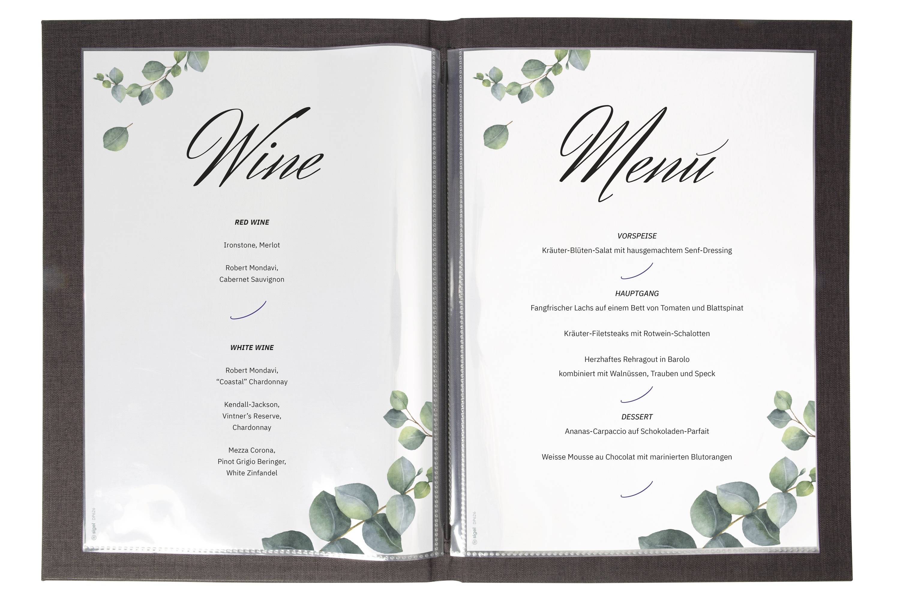 Sigel SM200 Menu folder A4 10 pc(s) incl. storage box Black-6