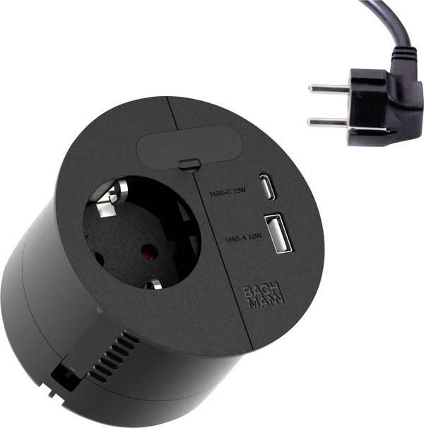 Bachmann 938.201 Worktop socket  Black