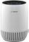 Bosch cylindrical air purifier with white body, black top vent, and slotted lower intake grille.