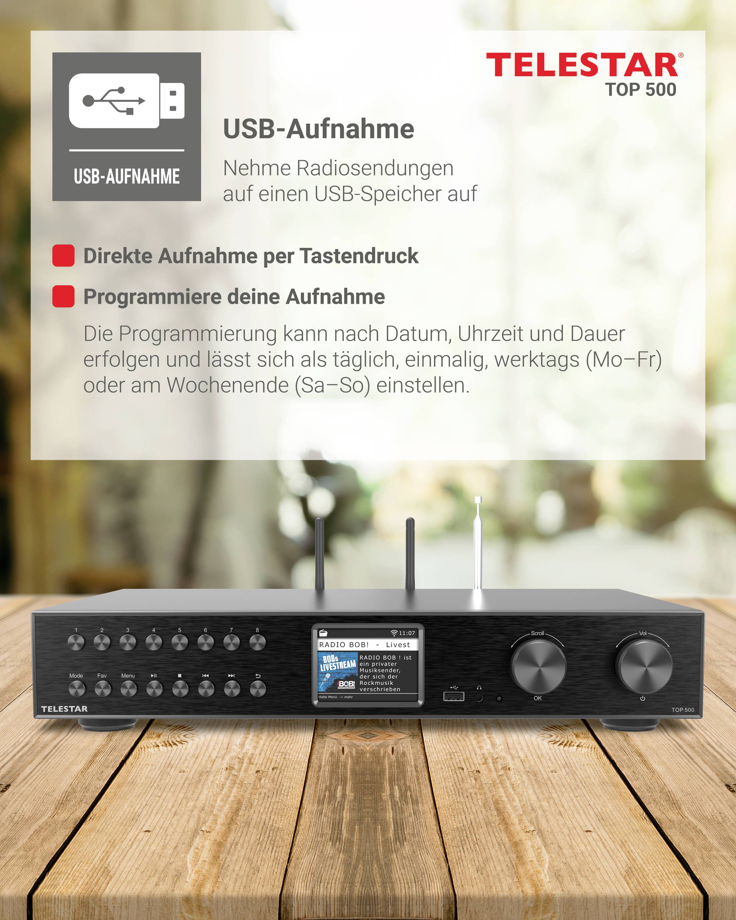 Telestar TOP 500 Schwarz Hi-Fi tuner Black-7
