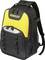 A black and yellow backpack with the brand 'STANLEY' on the front, featuring multiple compartments, side mesh pockets, and adjustable straps.