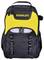 A black and yellow backpack with the logo 'STANLEY' on the front. The design includes multiple compartments and side mesh pockets.