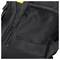 Close-up of a black backpack showing a mesh side pocket, suitable for holding small items or a water bottle.
