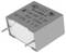 A rectangular capacitor labeled '0.33 µF, 310Vac' with two metal leads. It is intended for electronic circuit use, complying with safety standards.