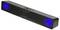 A black soundbar with blue circular lights on each end, displaying the brand 'FSL' on top, used for audio enhancement.