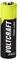 Black and yellow Voltraft 1300 mAh AA battery standing upright on a white background.