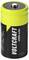 Yellow and black Voltcraft rechargeable battery cell labeled 4500 mAh with a top metal terminal.