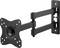 Black adjustable TV wall mount with an extended arm and a VESA pattern plate for screen attachment.