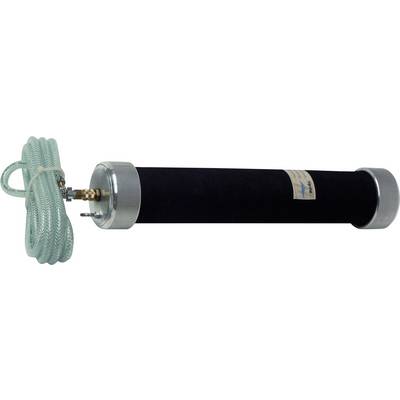 A cylindrical inflatable pipe plug with a hose attached, used for sealing and pressure testing pipes.