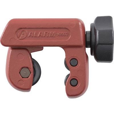 A red pipe cutter with a black knob, designed to cut metal tubing. The brand name is embossed on the cutter body.