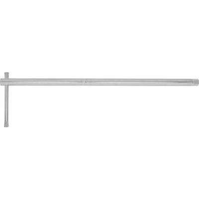 A metal T-handle hex key designed for tightening or loosening hexagonal bolts, featuring a long shaft and perpendicular grip handle.