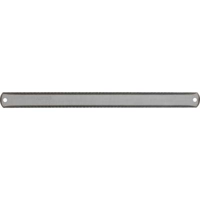 A rectangular, flat, metallic tool with holes at each end, used for sanding or smoothing surfaces.
