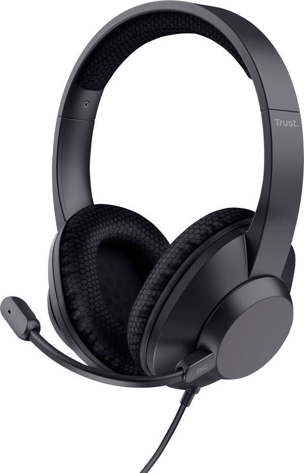 Trust Trust Ayda Max - Headset - On-Ear - kabelgebunden  Headphones audio chip Corded (1075100)  Black Noise cancelling