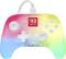 A colorful gaming controller featuring illustrations of various cartoon characters and symbols, with labeled buttons 'X', 'Y', 'A', 'B'.