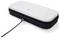 A white PlayStation carrying case with a black zipper and charging cable attached.