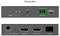 'Transmitter device with ports and connectors: RS-232, HDMI IN, TX SFP, IR OUT, RESET button, and DC 5V input.'