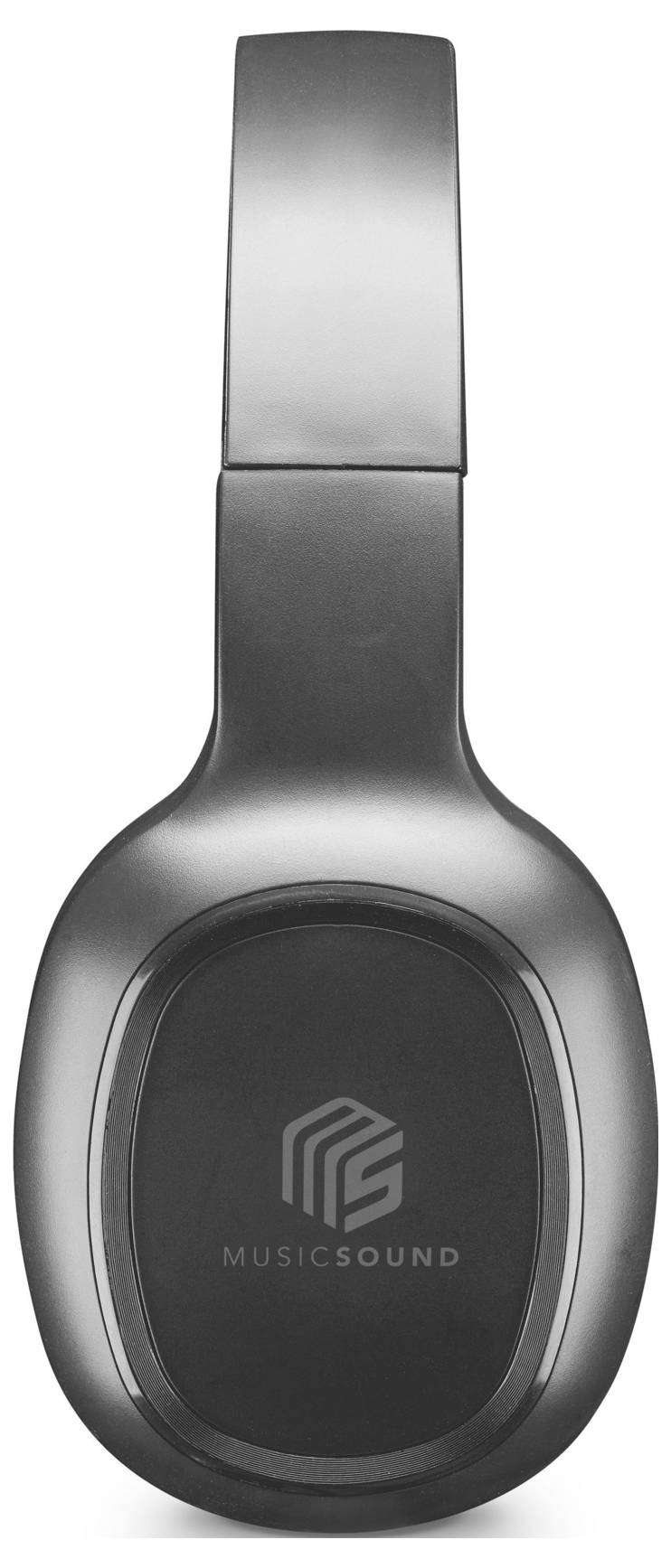 Sleek black over-ear headphones with a logo that reads 'MUSICSOUND' on the ear cup, designed for immersive audio experiences.