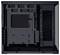 Side view of an empty black computer case interior showing mounting slots, cable management holes, and ventilation areas suitable for DIY builds.