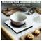 'A digital kitchen scale with a bowl showing 33 grams, surrounded by baking ingredients and tools. Text reads: "Hochwertige Glasoberfläche Edel, langlebig & stabil".'