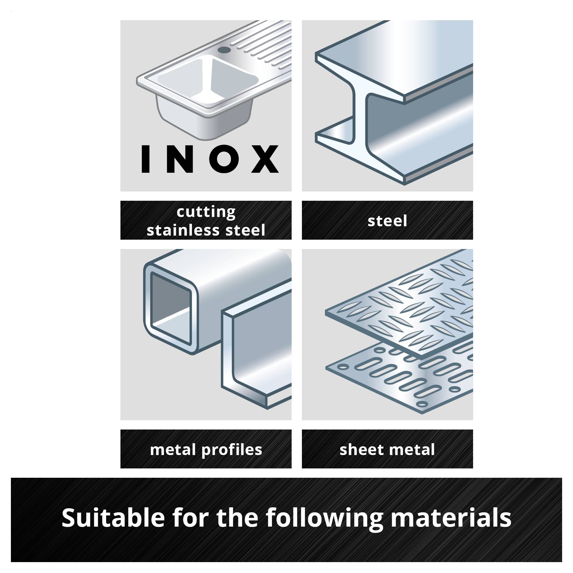 Einhell grinding disc, 125 x 1.0 x 22.23 mm, INOX stainless steel, suitable for Ø22 mm bore, cutting thickness 1.0 mm.