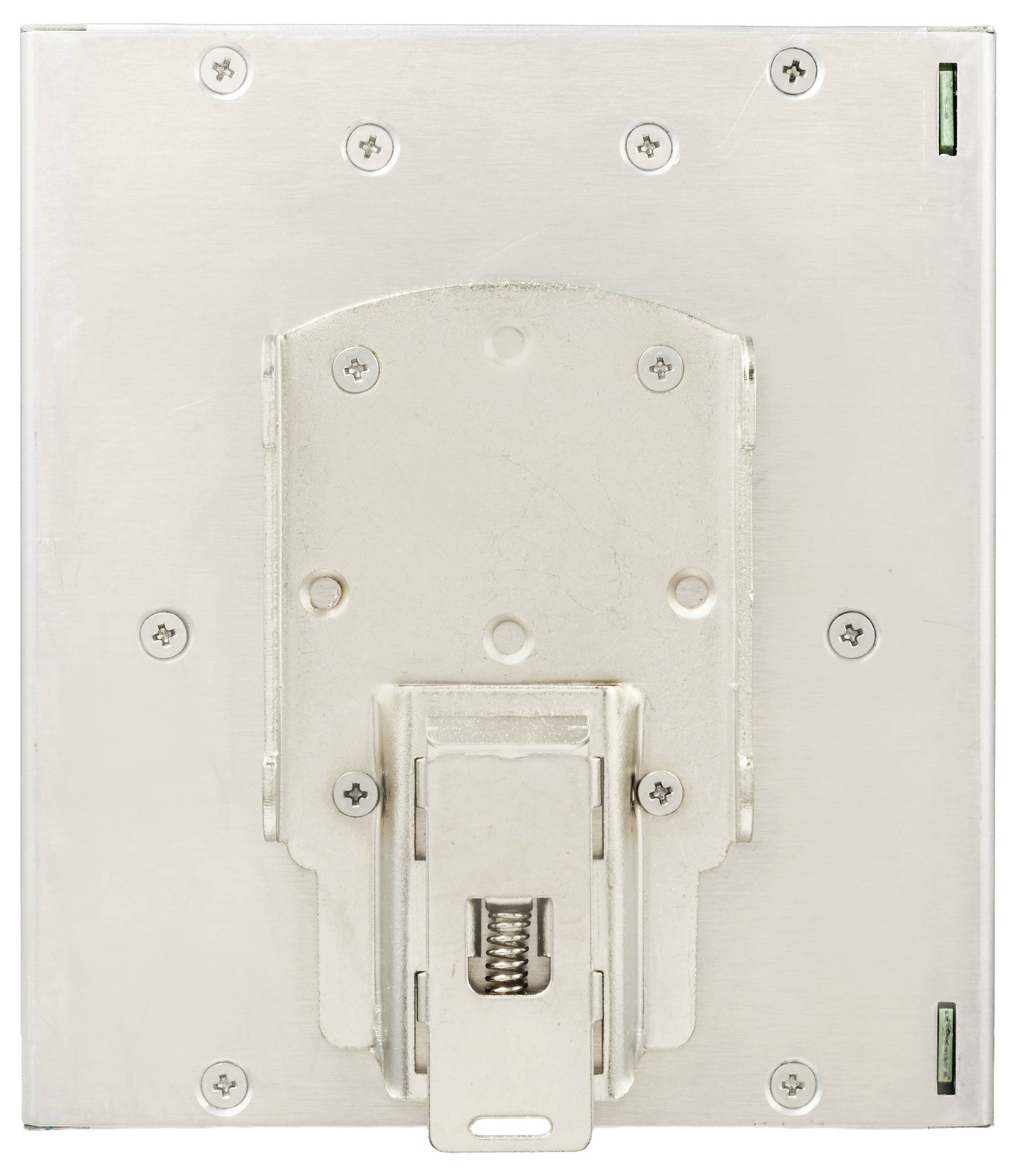 A metal wall bracket with multiple screw holes, designed for mounting or attaching audiovisual equipment or display screens.