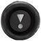 A round, black button with a white exclamation mark in the center, surrounded by a textured grip.