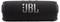 A black JBL portable Bluetooth speaker with a textured surface and the JBL logo prominently displayed in orange on the front.