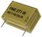 A yellow rectangular electronic component labeled 'PME 271 M 40/110/56/B' with two metal leads.