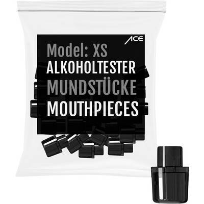 Plastic mouthpieces for XS model alcohol testers in a clear package with black text, used for breathalyzer devices.