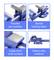 The image shows a blue metal vise with features highlighted: 'Knurled jaw surface,' 'Swivel locking base,' 'Large anvil work surface,' and 'Heavy duty material.'