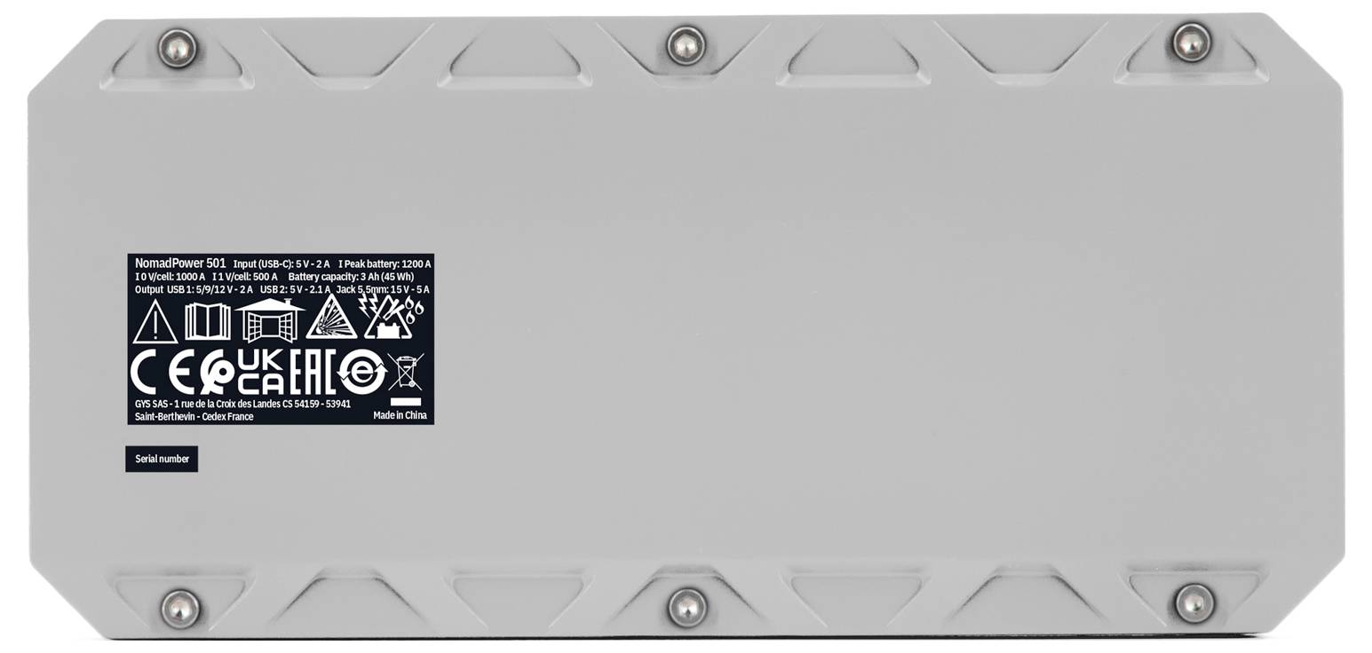 Rectangular metal panel with six bolts and a label featuring compliance symbols including 'CE' and 'UKCA', indicating regulatory standards.