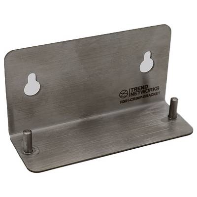 'Trend Networks R301 Crimp Bracket', a metal bracket with two mounting holes and two protruding pegs for tool or device placement.