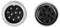 Close-up of two circular electronic connectors with multiple metal pins, viewed from the front, showing pin arrangement for interfacing.