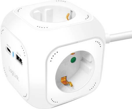 LogiLink LPS283U Socket cube White PG connector 1 pc(s)