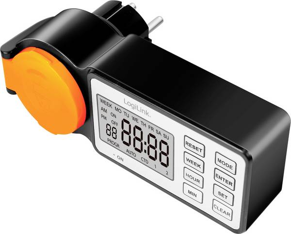 LogiLink ET0016 Timer digital IP44 Count-down mode, Programmable ON/OFF settings , Timer mode