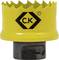 A yellow holesaw with jagged edges, branded with 'C.K' in a black diamond logo. It's typically used for cutting precise holes in materials.