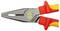 Red and yellow insulated pliers with a metal tip, labeled 'Germany', designed for gripping and twisting objects, typically used in electrical work.