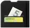'A 5 euro note and a comdirect card are inserted in a black cardholder, partially visible from front, suggesting secure and organized storage.'